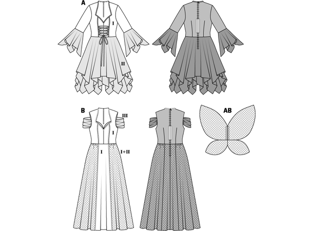 Burda 2372 - Fe kostyme