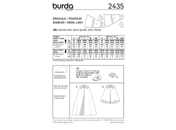Burda 2435 - Kappe, dracula og djevel