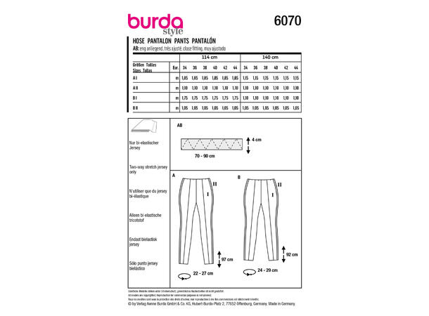 Burda 6070, bukse