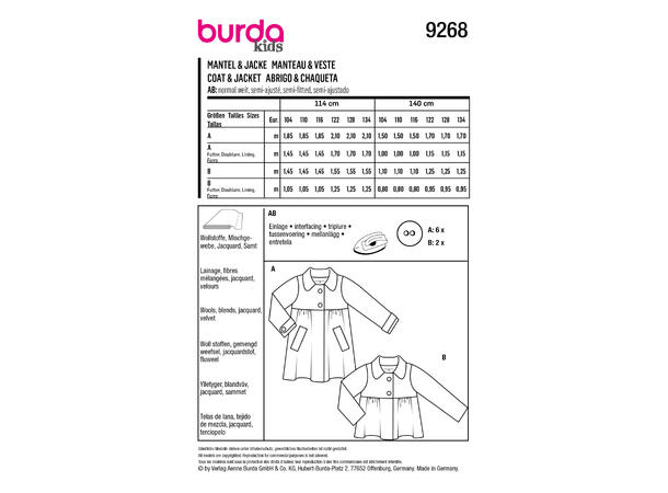 Burda 9268 - Kåpe