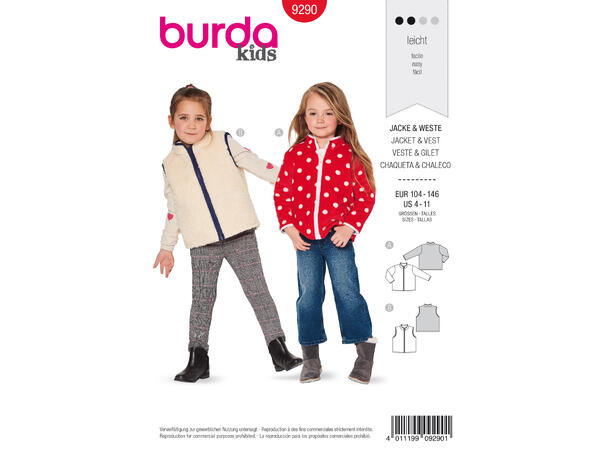 Burda 9290 - Jakke og Vest