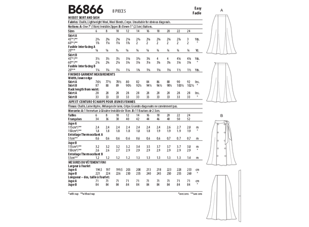 Butterick 6866, skjørt