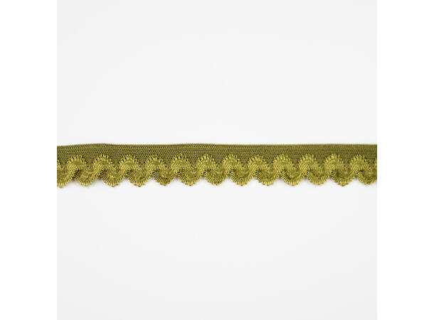 Strikk med blondekant, 13mm khakigrønn