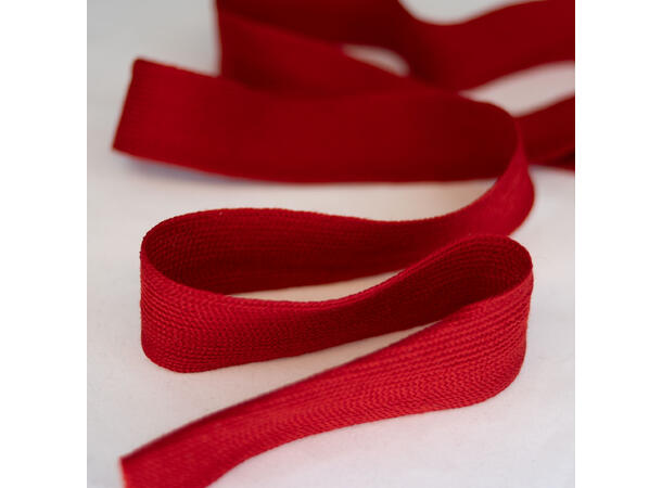 Strikket ullbånd, rød
