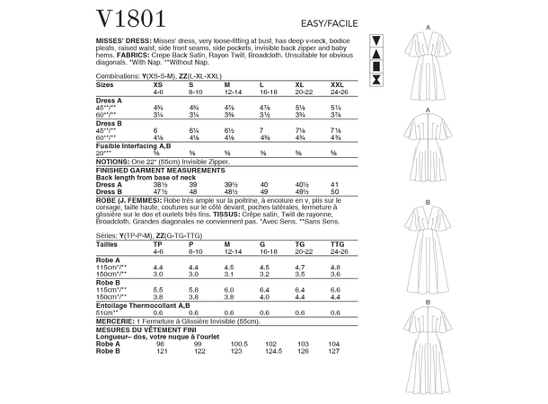 Vogue 1801 - Kjole