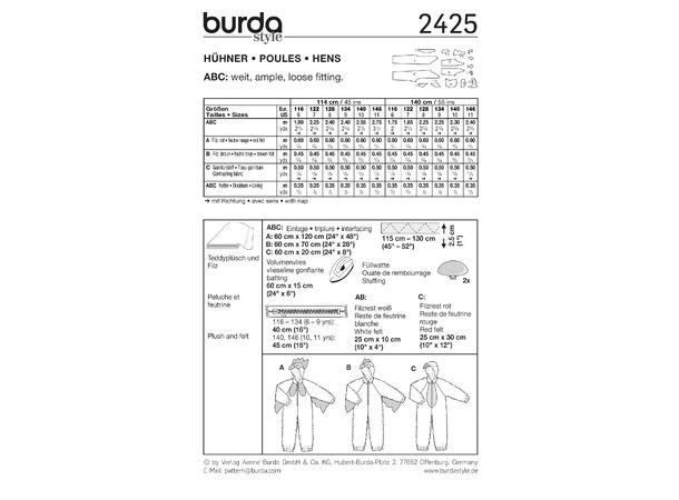 Burda 2425 - Hønsekostyme