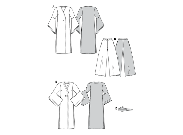 Burda 3044 - Øst-asiatisk inspirert drakt
