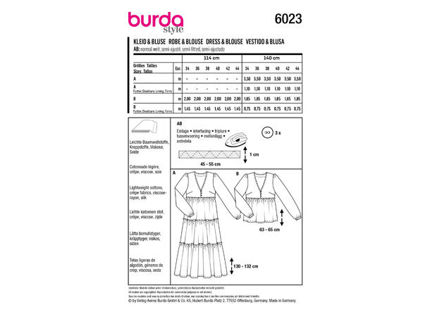 Burda 6023 - Kjole og bluse