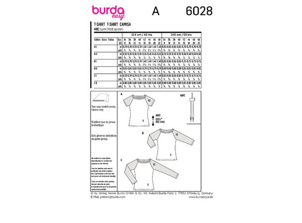 Burda 6028 - T-skjorte