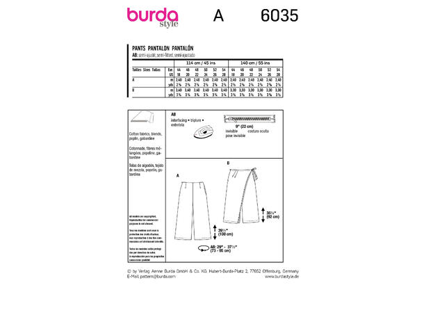 Burda 6035 - Bukser