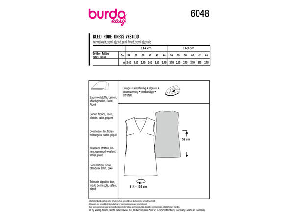 Burda 6048 - Kjolemønster