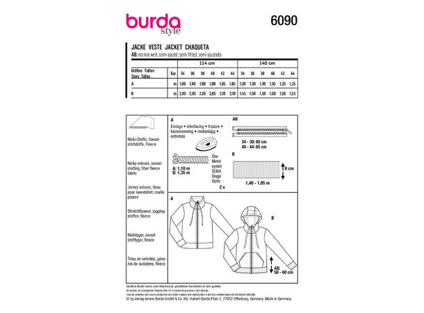 Burda 6090, Jakke