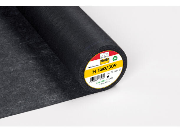 H 180/309 Tynn strykevlies i sort
