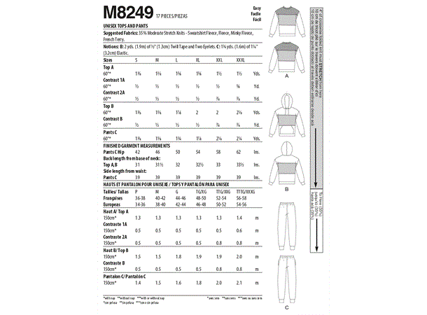 McCall's 8249 - Joggedress XM (S-M-L)