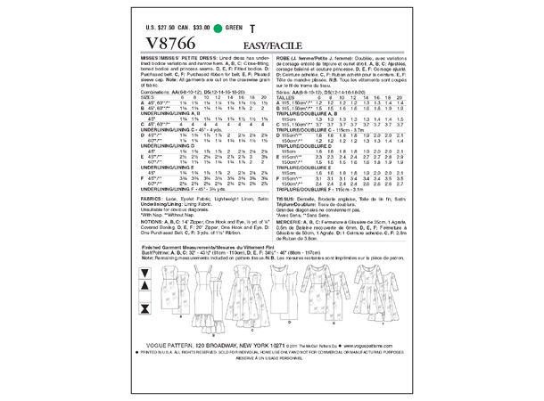 Vogue 8766 - Kjoler.