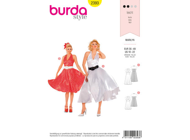 Burda 2393 - Marilyn Monroe kostyme