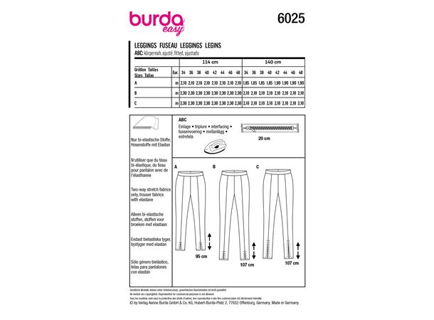 Burda 6025 - Leggings