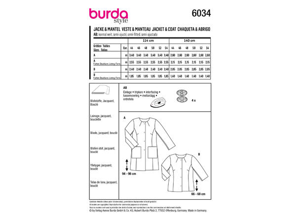 Burda 6034 - Bukser