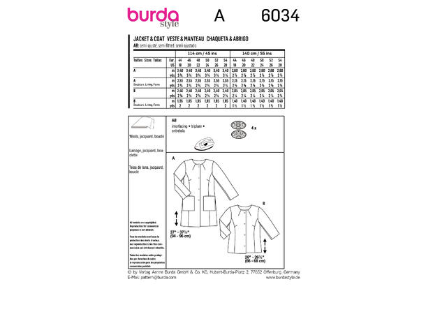Burda 6034 - Bukser