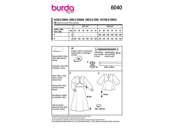 Burda 6040 - Kjole & tunika