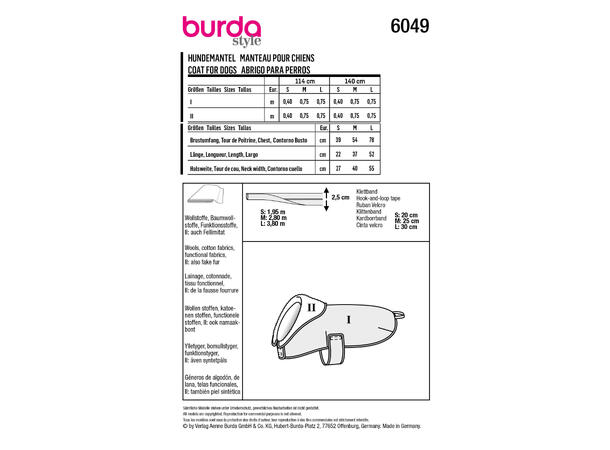 Burda 6049 - Hundejakke
