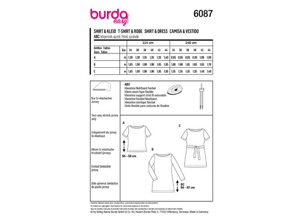 Burda 6087, Kjole og t-skjorte