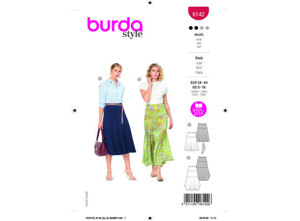 Burda 6142, Skjørt