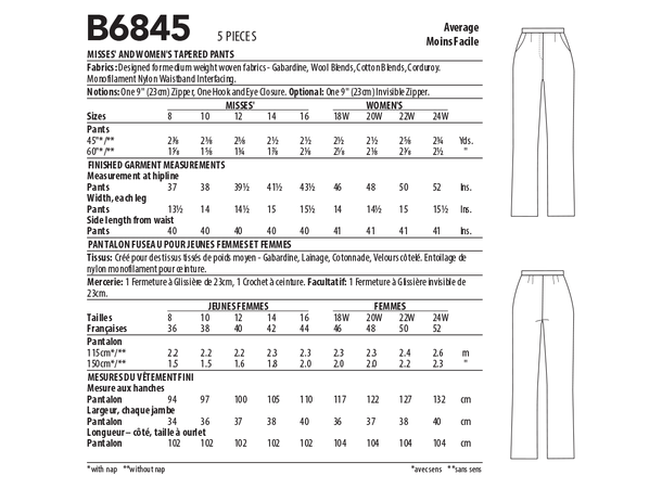 Butterick 6845 - Bukse
