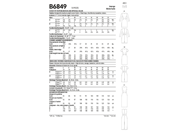 Butterick 6849, Kjole
