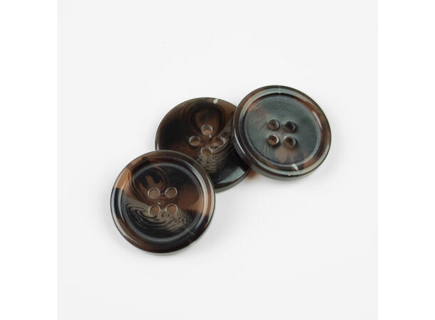 Marmorert knapp Blank Mørkebrun 23mm