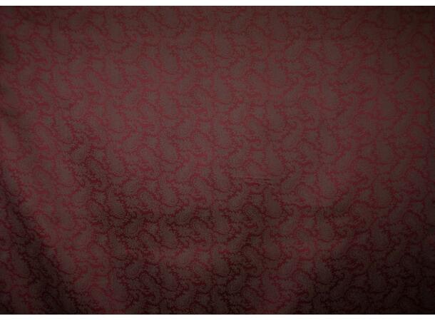 Printet fôrstoff, twill viskose i khaki/vinrød