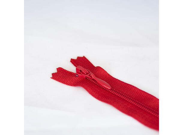 Tynn plastglidelås 60cm Rød