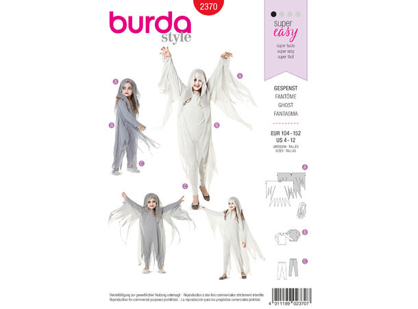 Burda 2370 - Spøkelseskostyme, barn