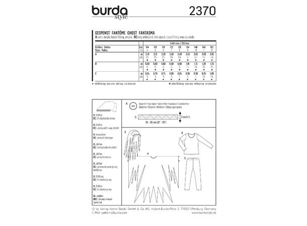 Burda 2370 - Spøkelseskostyme, barn