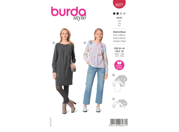 Burda 6077, Kjole og bluse