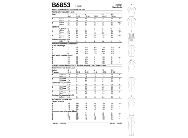 Butterick 6853, tunika og kjole