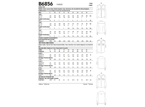 Butterick 6856, skjorte
