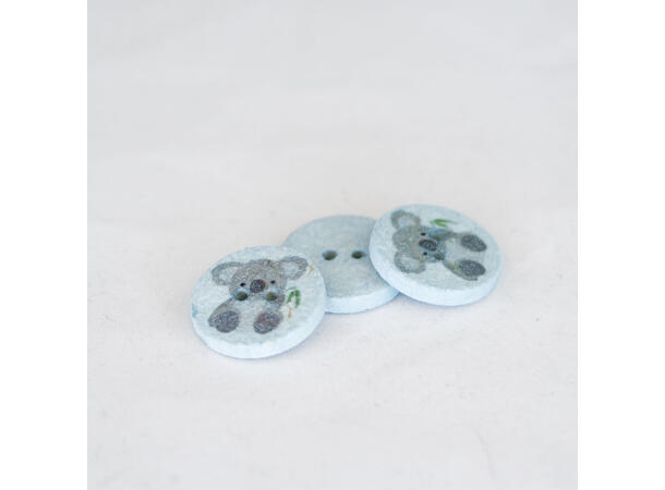 Koala knapp, lyseblå resirkulert bomull