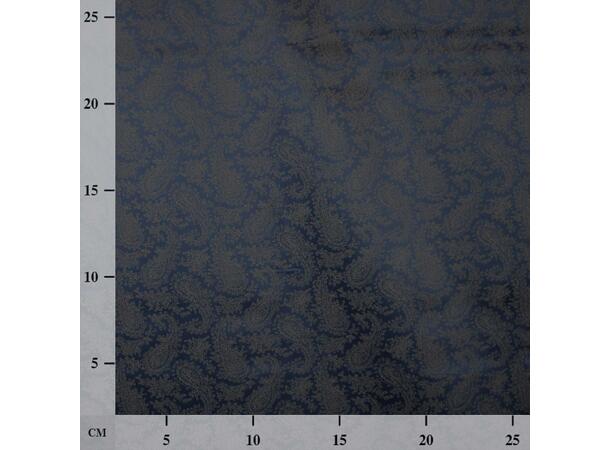 Printet fôrstoff, twill viskose i marine/khaki