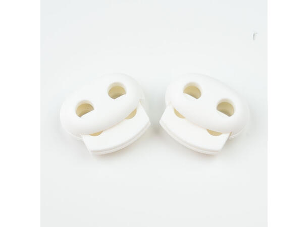Stor dobbel snorstopper, 25mm hvit
