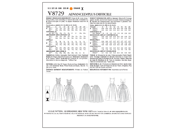 Vogue 8729 - Vintage brudekjole.
