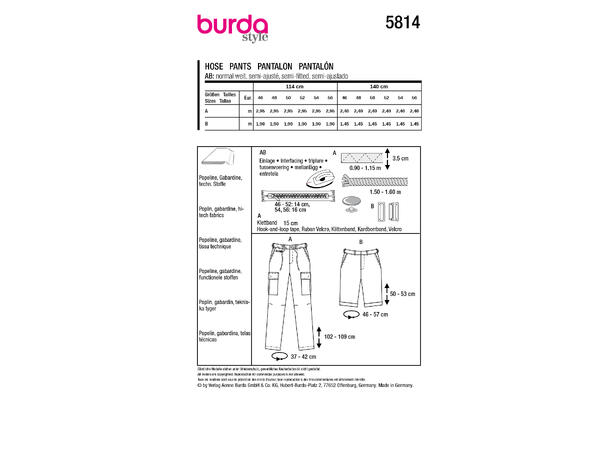 Burda 5814 - Bukse og shorts til herre