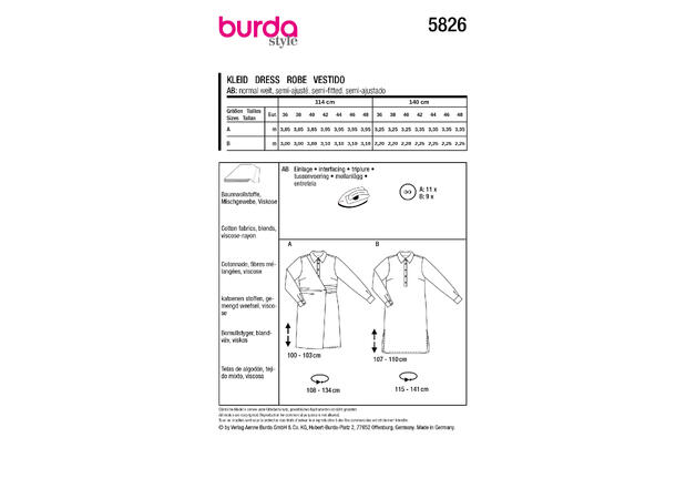 Burda 5826 - Kjole