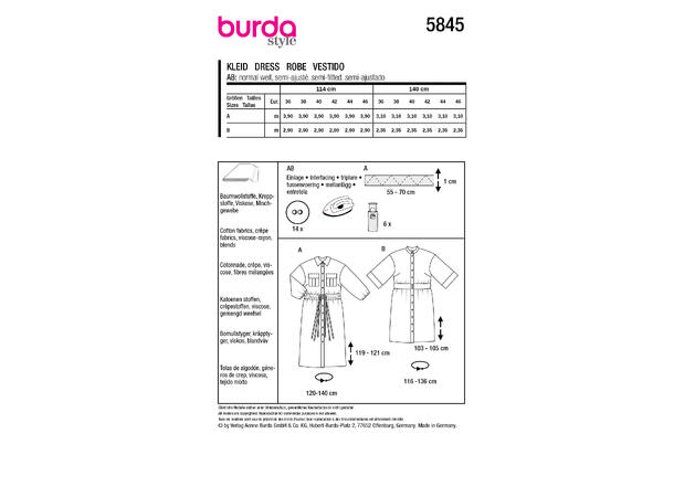 Burda 5845 - Kjole