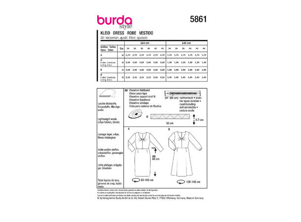 Burda 5861 - Kjole