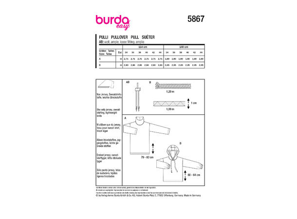 Burda 5867 - Genser