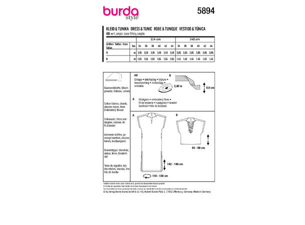 Burda 5894 - Kjole og t-skjorte