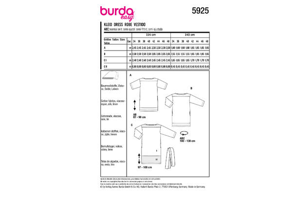 Burda 5925 - Kjole