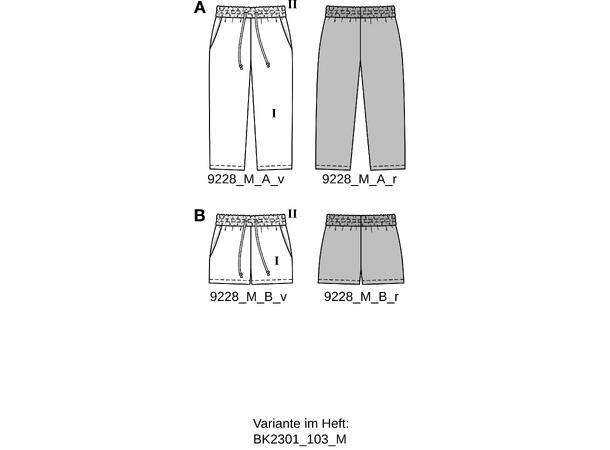 Burda 9228 - Bukse og shorts