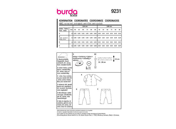 Burda 9231 - Jakke og bukse